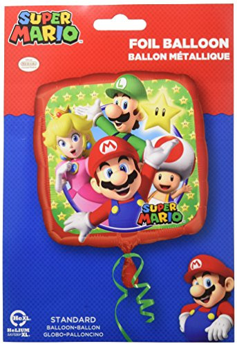 Super Mario Bros Square Shape Balloon - 18 Inch Super Mario Balloon - 2 Count