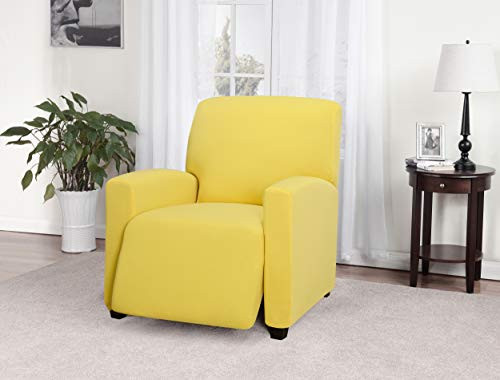 Madison Stretch Jersey Recliner Slipcover, Large, Solid, Yellow