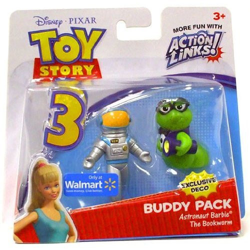 Disney / Pixar Toy Story 3 Exclusive Action Links Mini Figure Buddy 2Pack Astronaut Barbie The Bookworm