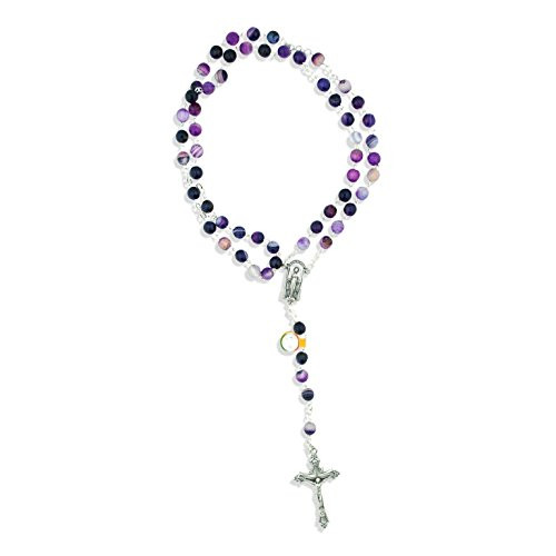 Venerare Beautiful Catholic Rosary with Glass Beads (Purple)