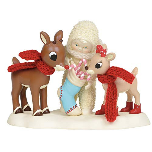 Department 56 Snowbabies Guest Collection Rudolph The Red-Nosed Reindeer and Clarice Figurine, 4.5", Multicolor