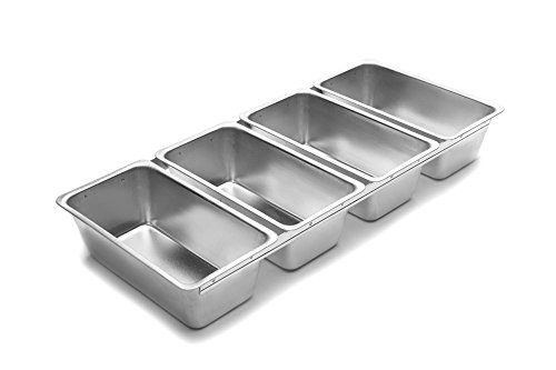 Fox Run 4662 Linked Bread Pan Set, Tin-Plated Steel, 5-Inch, 4-Piece