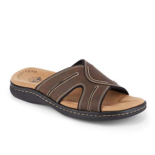 Dockers Mens Sunland Casual Slide Sandal Shoe, Dark Brown, 10 M