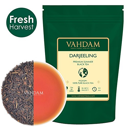 VAHDAM, Darjeeling? Tea Leaves? from Himalayas (120+ Cups), 100% Certified Pure Unblended Darjeeling Black Tea, FTGFOP1 Grade Loose Leaf Tea, Packed & Shipped Direct from Source in India, 9-Ounce Bag VAHDAM, Darjeeling? Tea Leaves? from Himalayas (120+ Cups), 100% Certified Pure Unblended Darjeeling Black Tea, FTGFOP1 Grade Loose Leaf Tea, Packed & Shipped Direct from Source in India, 9-Ounce Bag
