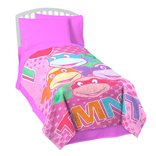 Nickelodeon Teenage Mutant Ninja Turtles 'I Love TMNT' 62" x 90" Twin Blanket, Pink