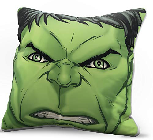 Jay Franco Marvel Avengers Hulk Face Decorative Pillow Cover - Kids Super Soft 1-Pack Throw Pillow Cover - Measures 15 Inches x 15 Inches (Official Marvel Product)