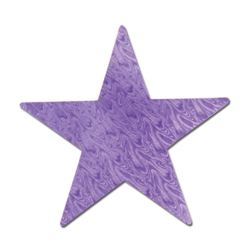 Beistle 55837-EPL Embossed Foil Star Cutout, 5-Inch, Purple