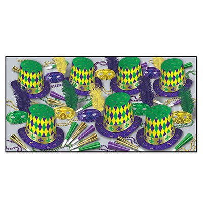 Beistle Mardi Gras Assortment for 50-Inch, Green/Gold/Purple/White