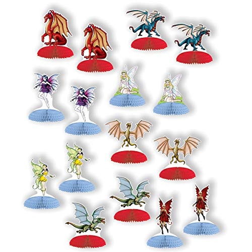 Beistle 54997 Fantasy Mini Centerpieces, 4"-5", Multicolor