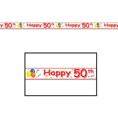 Happy 50th Party Tape Party Accessory (1 count) (1/Pkg)