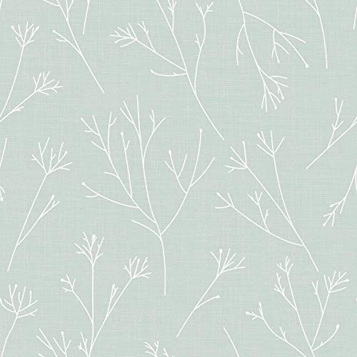 RoomMates RMK11376RL Twigs Peel and Stick Wallpaper, Green, White