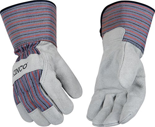 Kinco 1500-4 Unlined Cowhide Leather Glove, Work, Large, Gray (Pack of 6 Pairs)