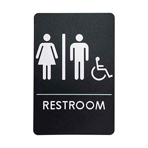 Men's and Women's Restroom Signs for Handicap Accessible Restroom, ADA-Compliant Bathroom Door Signs for Offices,