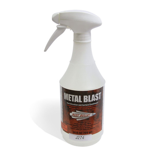 Rust Bullet MB24SP Metal Blast Rust Treatment and Rust Remover, 24 oz. Spray Bottle, Clear Liquid