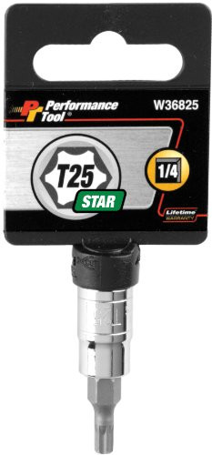 Performance Tool W36825 T25 Star Bit Socket, 1/4" Drive