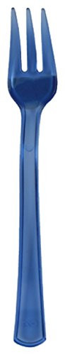 Creative Converting 24 Count Plastic Forks, Mini, Translucent Blue
