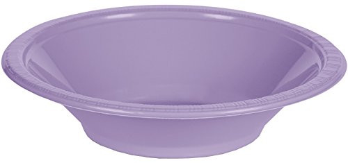 Creative Converting 28193051 20 Count Touch of Color Plastic Bowl, 12 oz, Luscious Lavender