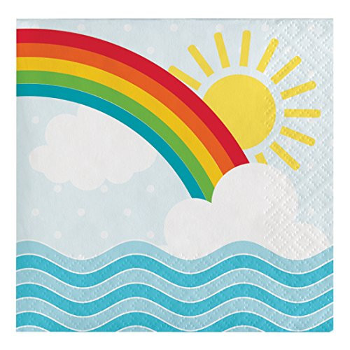 Creative Converting 317255 16-Count Paper Beverage Napkins, Noah's Ark, 5"