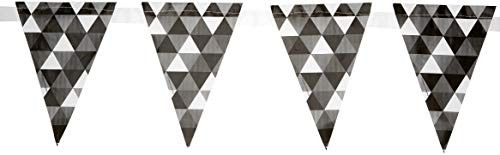 Creative Converting Black Velvet Fractal 9' Pennant Banner Party Supplies, Multicolor