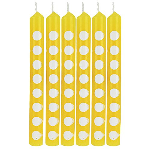 Creative Converting 324576 Yellow Polka Dot Cake Candles, 2.44",