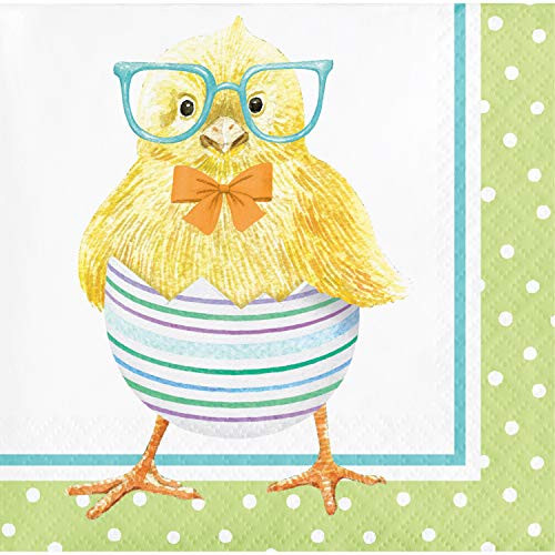 Creative Converting 335286 Easter Bunny & Friends Beverage Napkins, 5", Multi-colored