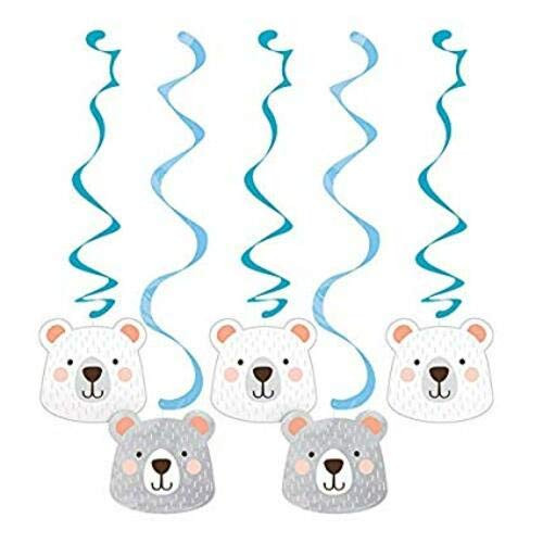 Creative Converting Party Supplies, Bear Party Dizzy Danglers, Danglers, Multicolor, 0.03X5X39In, 5Ct