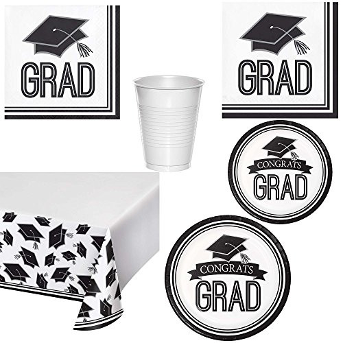 Creative Converting AZ334407 White Graduation Party Kit