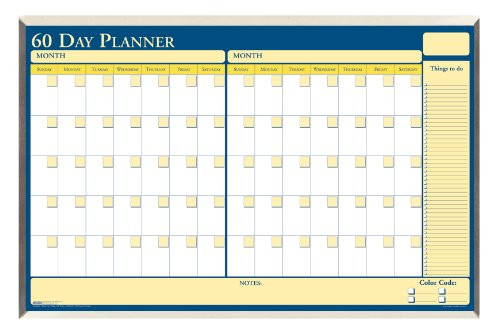 House of Doolittle 60 Day Laminated Aluminum Frame Non-Dated Planner 32 x 21.5 Inch with Write on/Wipe off Feature, Recycled (HOD6653)