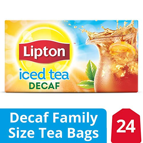 Lipton Family Black Iced Tea Bags, Unsweetened Decaffeinated, 24 ct