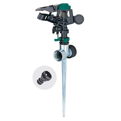 Melnor 65052-AMZ Plastic Pulsating Sprinkler on Metal Spike with QuickConnect Product Adapter Set, Amazon Bundle,