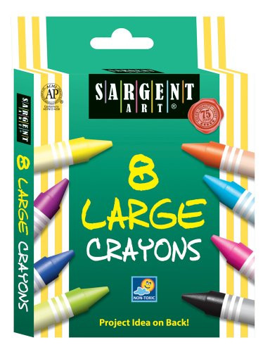 Sargent Art 55-0961 8-Count Large/Jumbo Crayon, Peggable