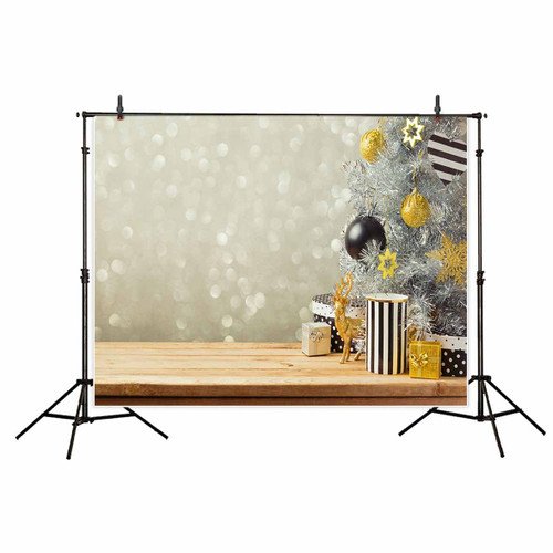 Funnytree 7x5ft Christmas theme Polyester photography Backdrop Virtual silver tree reindeer gift For Family Background studio prop Photocall