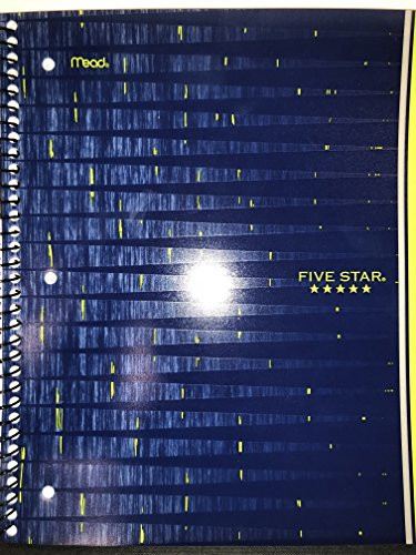 Five Star Patterned Spiral Notebook 1 Subject Wide Ruled, Navy