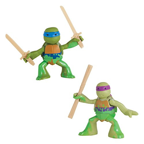 Teenage Mutant Ninja Turtles 5" Rookies in Training Leonardo and Donatello Basic Action Figure 2-Pack