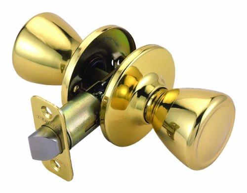 Design House 782730 Tulip 2-Way Adjustable Passage Door Knob, Polished Brass