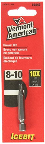 Vermont American 16442 Type Slotted Size 8 through 10 with 1-15/16-Inch Length Icebit Power Bit