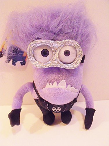 Accessory Innovations Despicable Me Purple Minion 7 Plush Character Soft Zip Backpack Clip