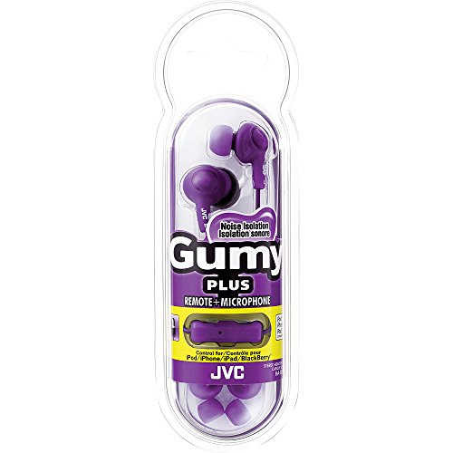 JVC HA-FX65M Violet Gumy Plus Headphones Microphone HAFX65M