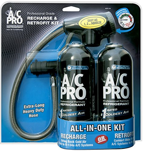 Interdynamics A/C Pro Auto Refrigerant Recharge & Retrofit Kit (Two 15 oz. cans)