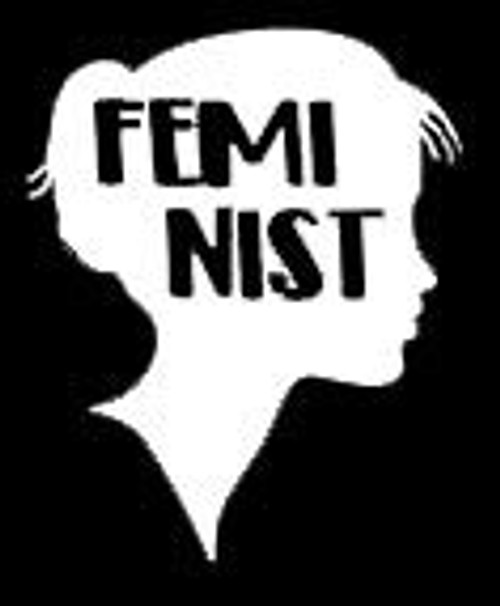 LLI Feminist Silhouette | Decal Vinyl Sticker | Cars Trucks Vans Walls Laptop | White | 5.5 x 4.5 in | LLI1297