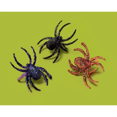 Glitter Spider Rings | Halloween Trick or Treat