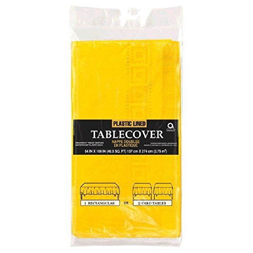 Sunshine Yellow 3-Ply Paper Table Cover | 54" x 108" | Party Supply