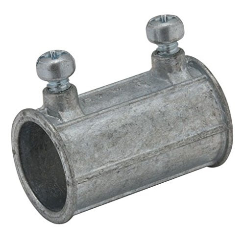 Hubbell-Raco 2623B5 Coupling, Set-Screw, EMT, Zinc, Uninsulated, 3/4-Inch, 5-Pack