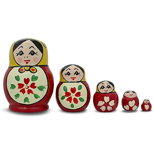 BestPysanky Set of 5 Semenov Classic Wooden Russian Nesting Dolls Matryoshka 3.5 Inches BestPysanky Set of 5 Semenov Classic Wooden Russian Nesting Dolls Matryoshka 3.5 Inches