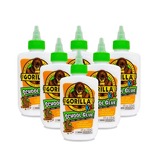 Gorilla 100629 School Glue, 6 - Pack, White, 6 Piece
