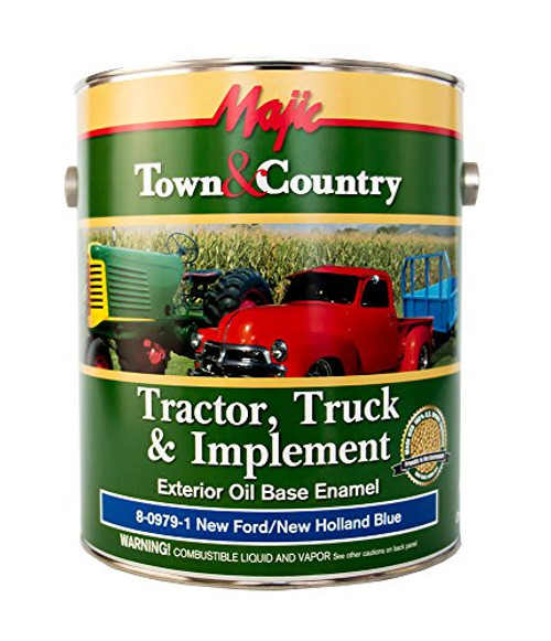Majic Paints 8-0979-1 Town & Country Tractor, Truck & Implement Oil Base Enamel Paint, 1-Gallon, New Ford/N.H. Blue