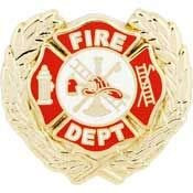 FIRE DEPT Logo Wreath - Original Artwork, Expertly Designed PIN - 1.18"