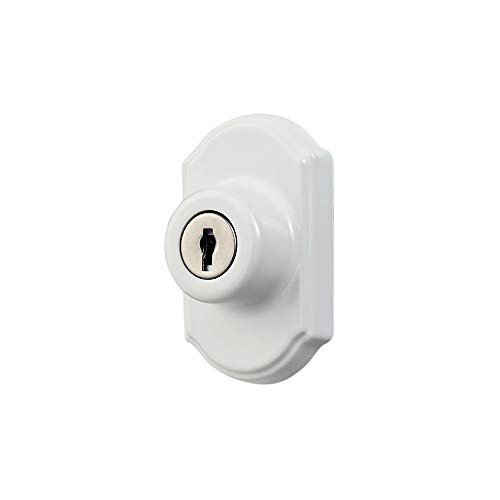 Ideal Security Inc. SK703W DX Keyed Deadbolt for Storm and Screen Doors Easy to Install, White
