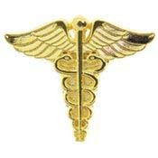 Army Medic Caduceus - Original Artwork, Expertly Designed PIN Gold - 1"