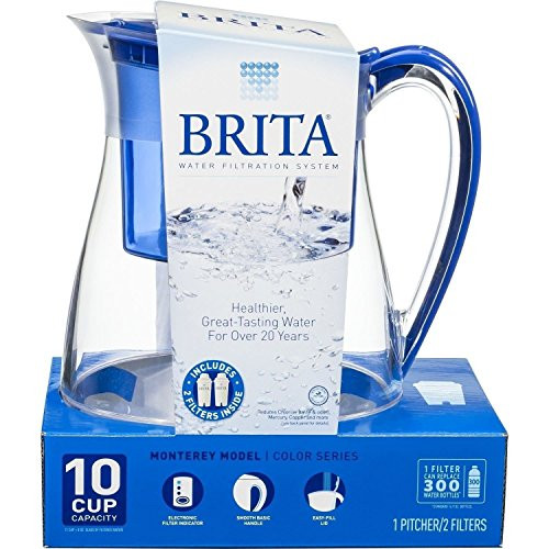Brita Water Filter Pitcher, Vintage Model, White, 10 Cups, 2 Filters included